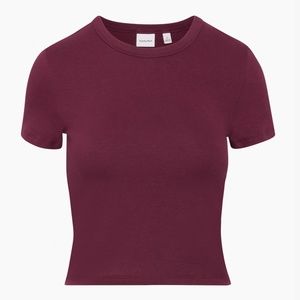 Aritzia Marooned Red Cropped T-Shirt